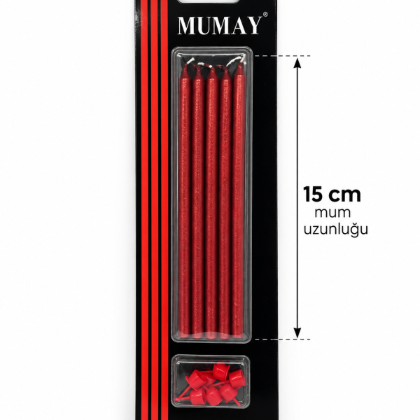 Kırmızı Mum 15cm