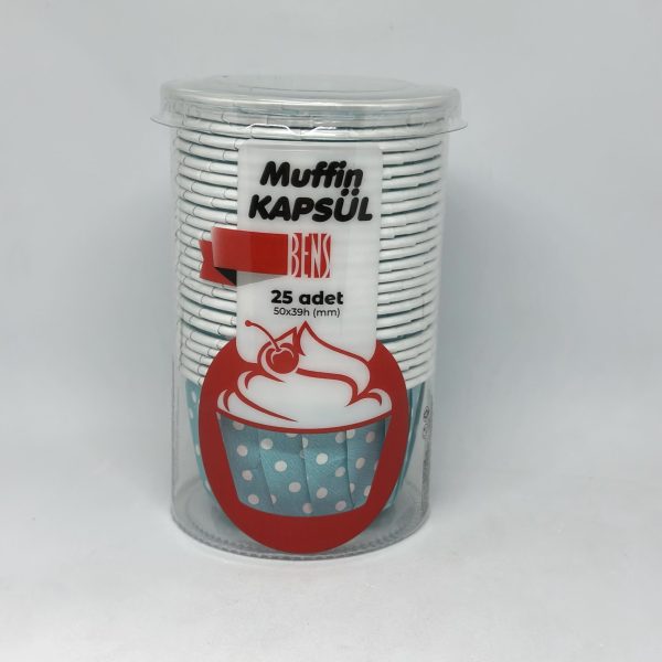 Muffin kek kalıbı puantiyeli mavi