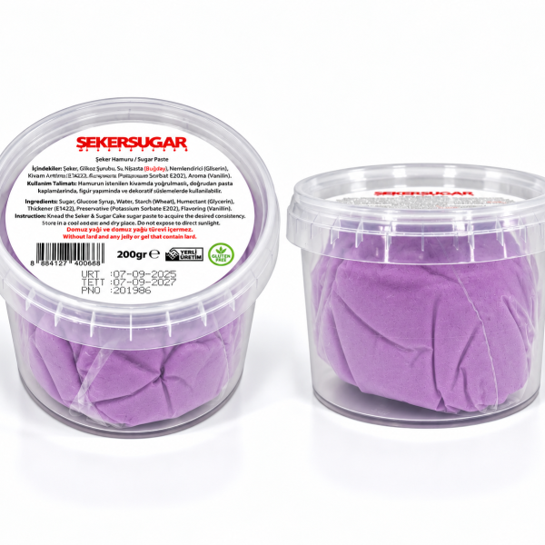 ŞekerSugar Şeker Hamuru 200gr Lila