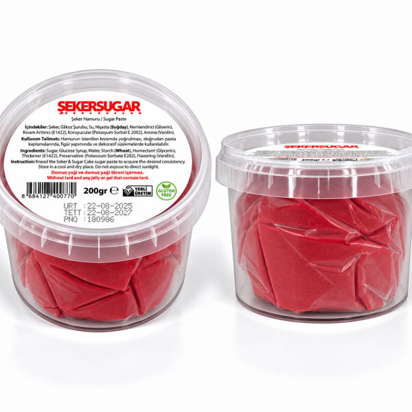 ŞekerSugar Şeker Hamuru 200gr Kırmızı
