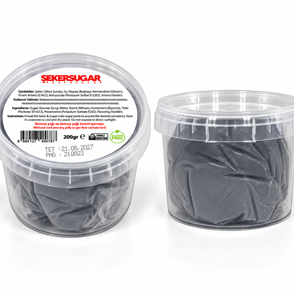 ŞekerSugar Şeker Hamuru 200gr Gri